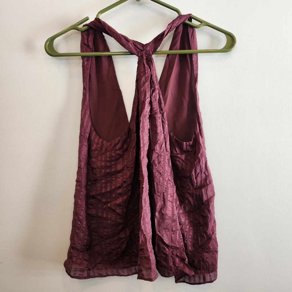Frame NWOT Bergundy Silk Halter - Picture 4 of 5